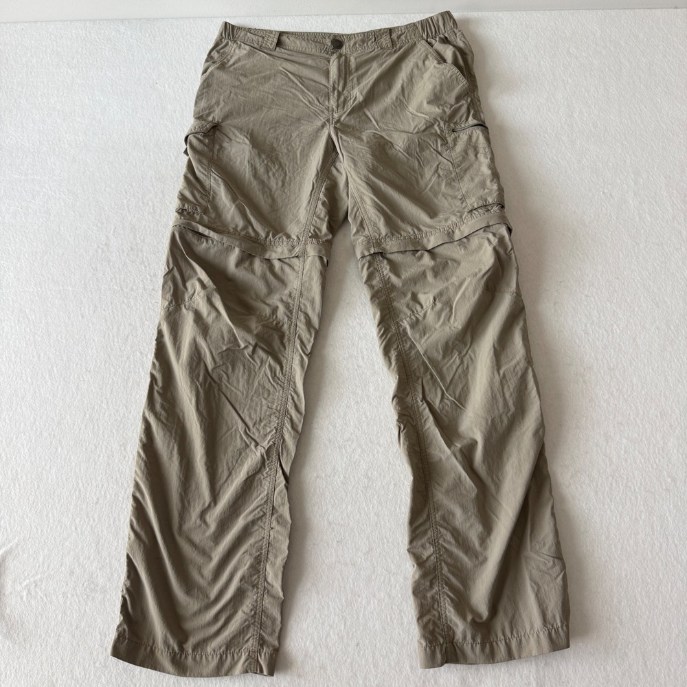 Columbia Convertible Cargo Pants Mens 36x34 Khaki Omni-Shade Hiking Pants